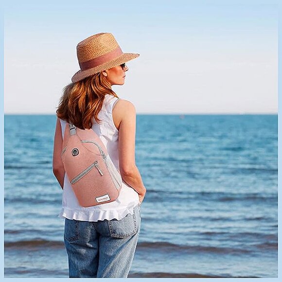 Sling Bag for Women Men:Small Crossbody Sling Backpack - Mini Pink(new) - Picture 7 of 8